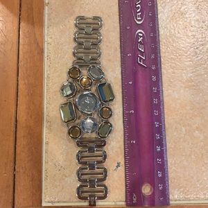 Guess jeweled silver watch